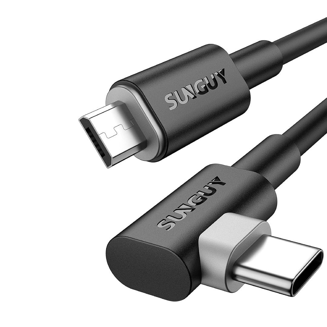 A render of the SunGuy Micro USB to USB-C cable