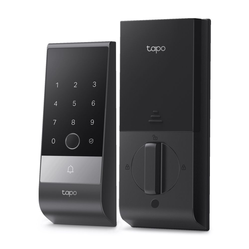 A Tapo smart lock over a white background.