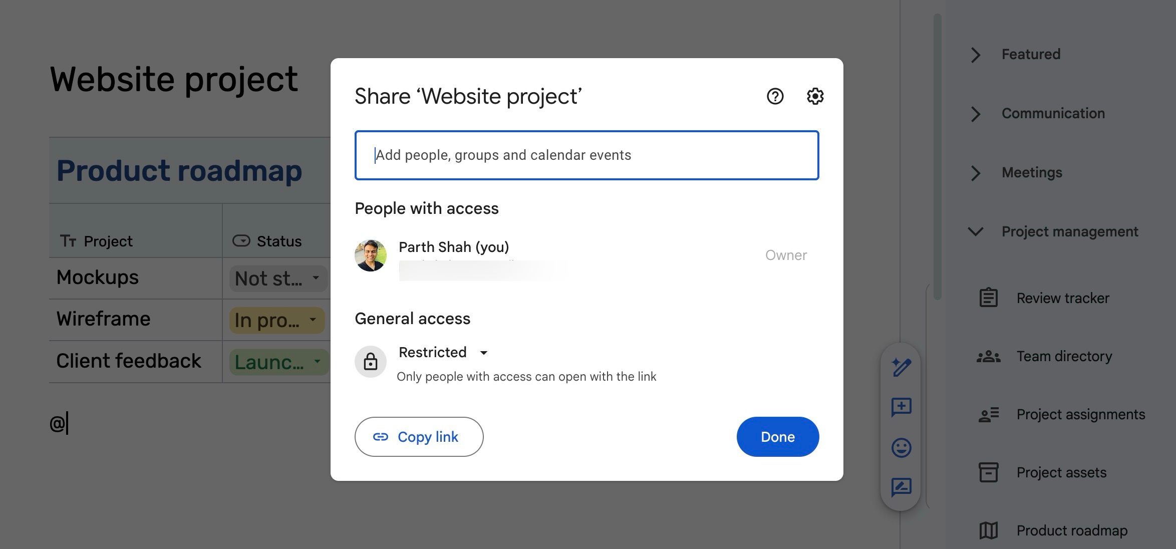 Google Docs collaboration