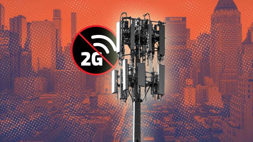 A imagem da torre de células com símbolo 2G excedido