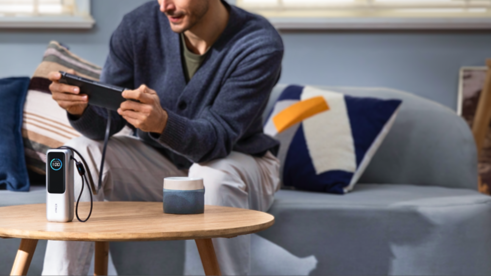 Person using Anker 25K Power Bank