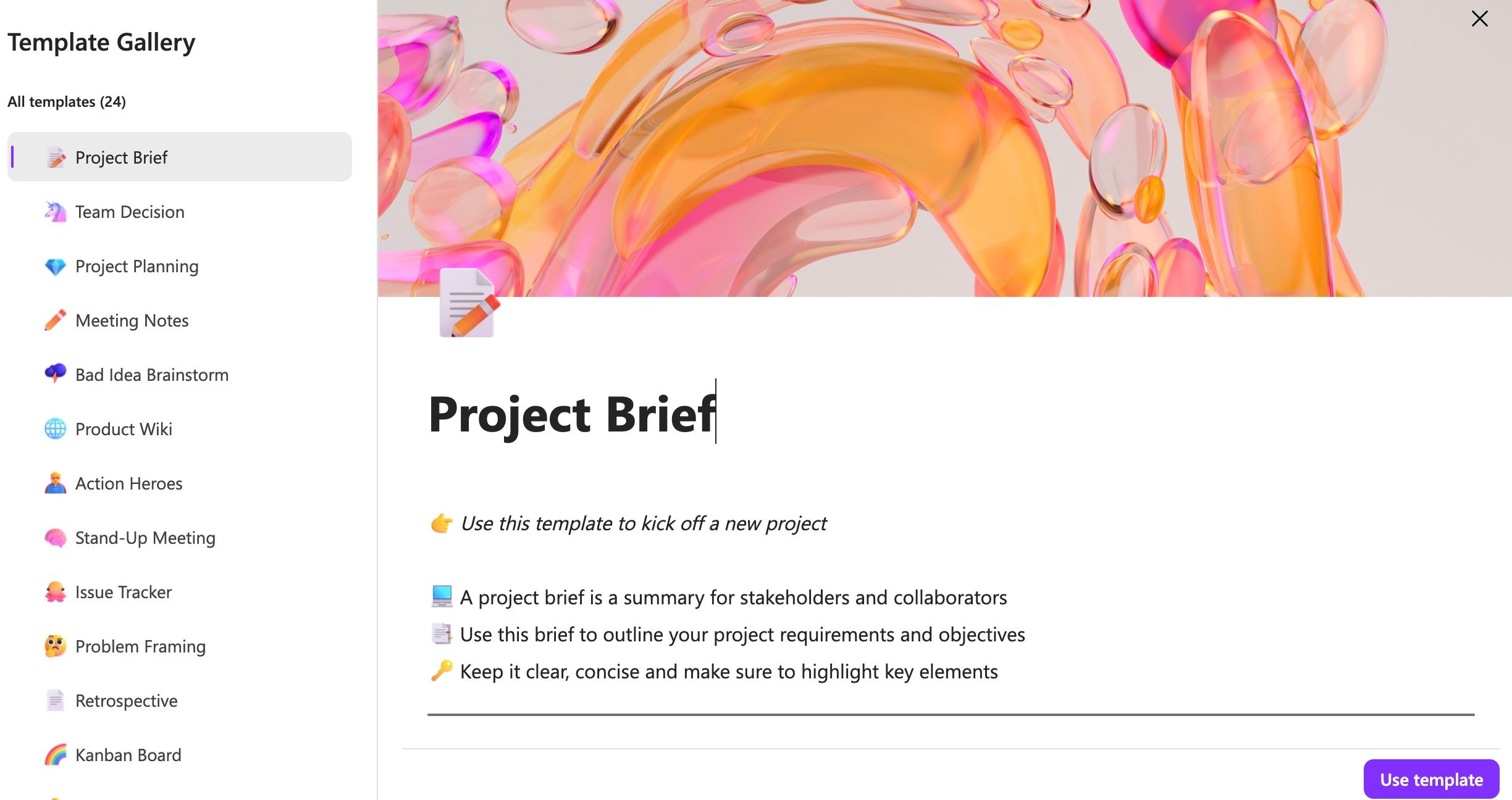 use template in Loop