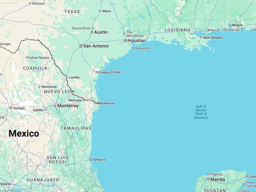 Gulf of Mexico changed to Gulf of America for those outside the US