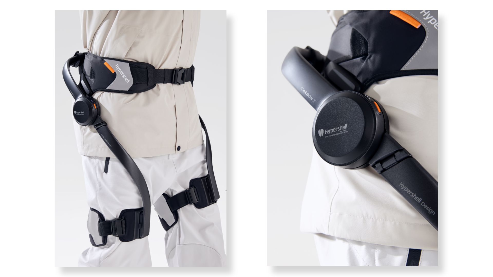 Hypershell shown on and a close up of the motors