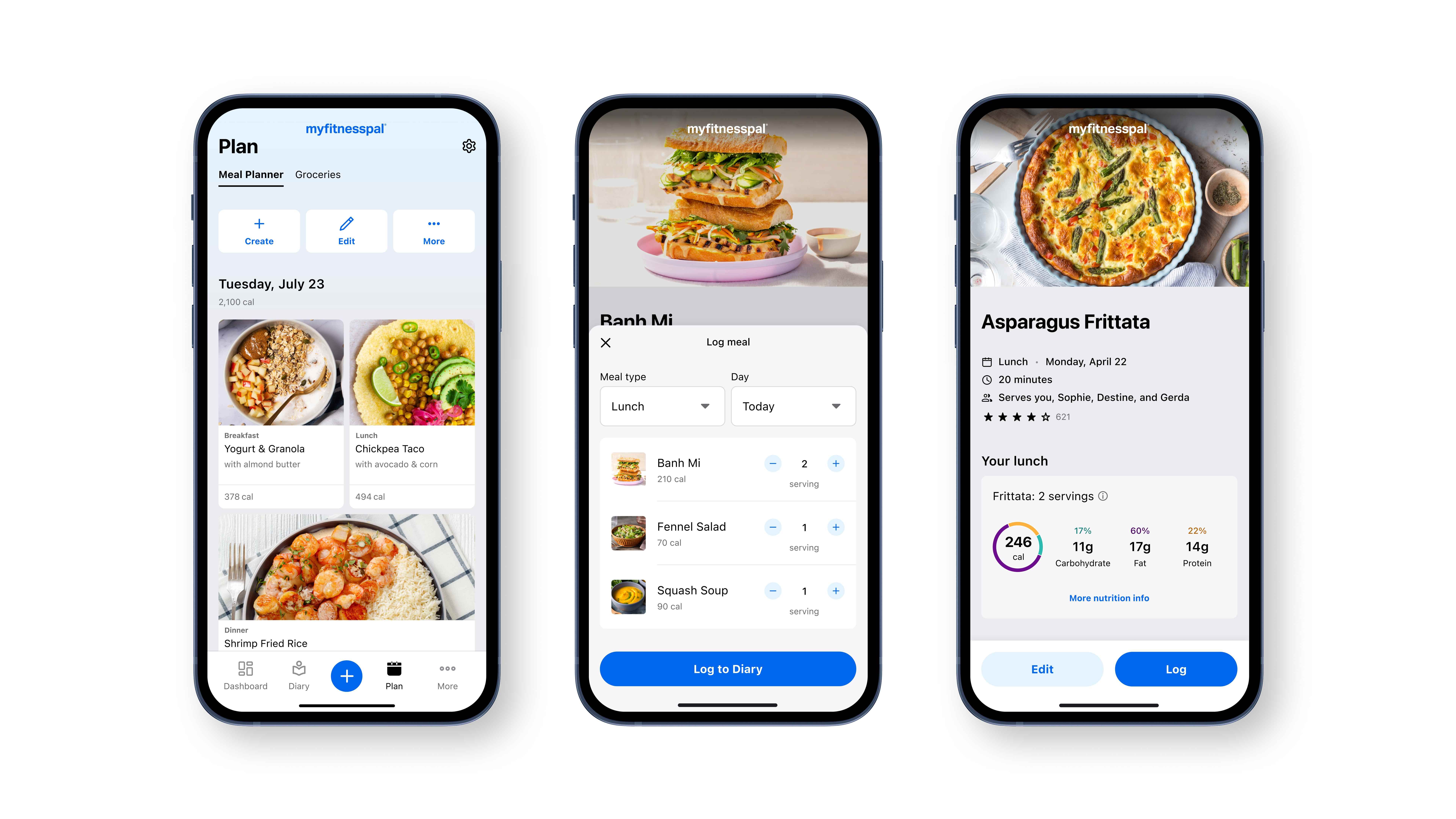 Screenshots of MyFitnessPal's new Premium Plus plan and its features.