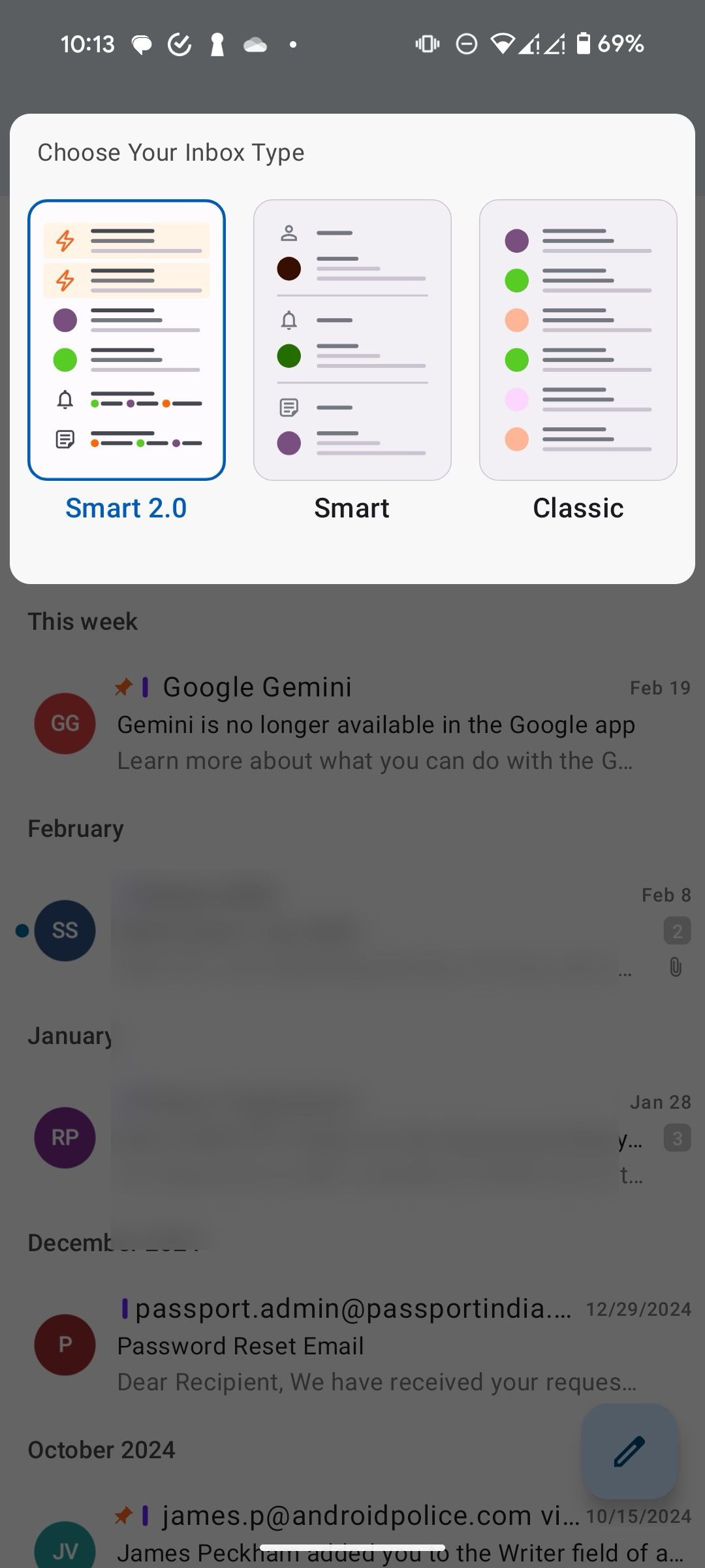 Smart inbox in Spark email