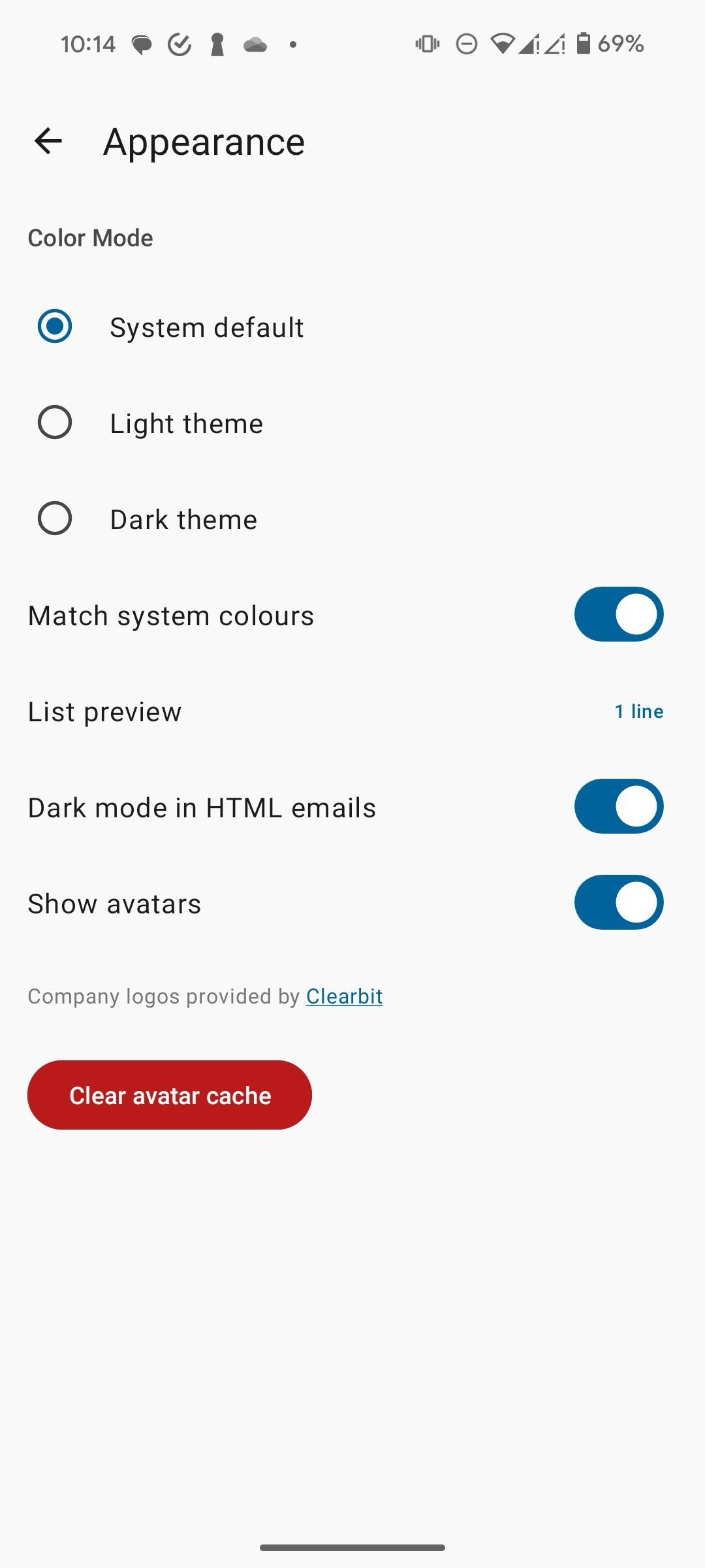 Spark email interface on Android