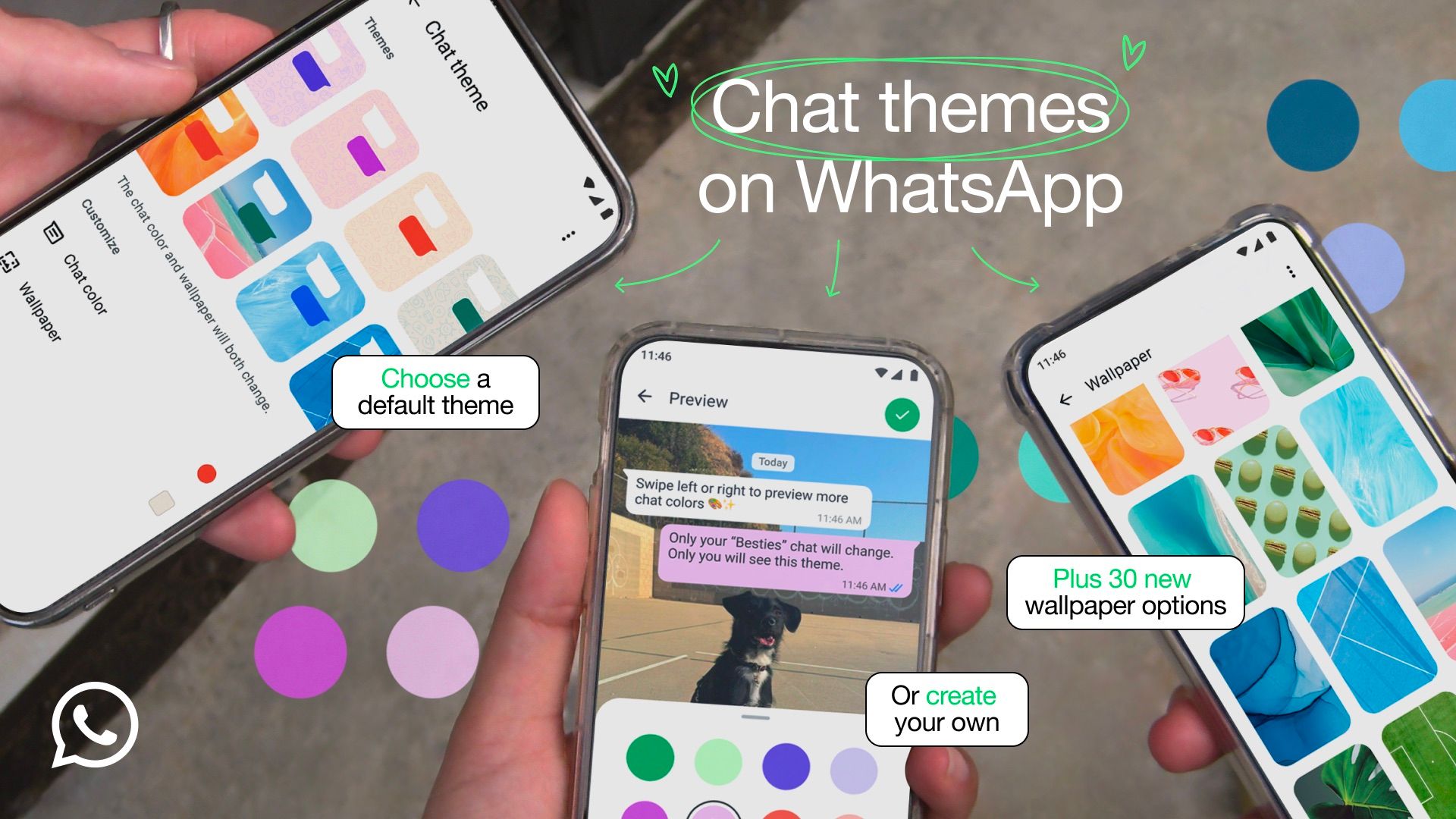 WhatsApp goes beyond the green bubble with customizable chat themes