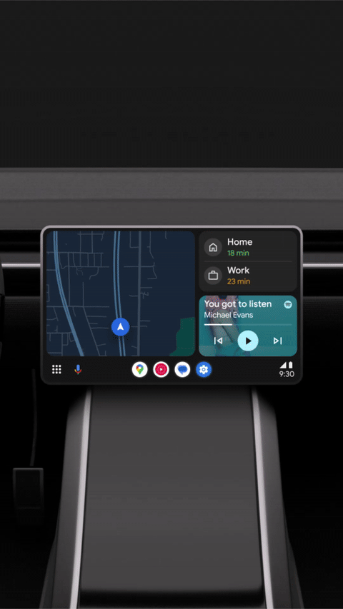 A GIF highlighting games on Android Auto.