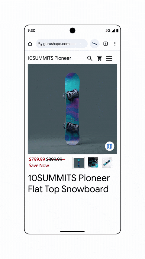A GIF highlighting Shopping Insights on Chrome for Android.