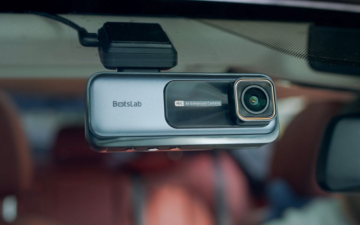 A great car dash cam in a window 