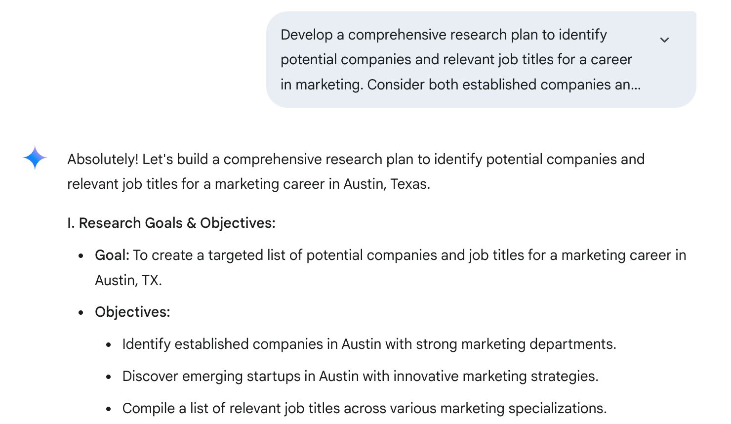 Using Gemini to identify companies and job roles