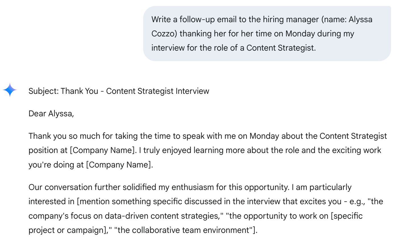 Draft emails using Gemini