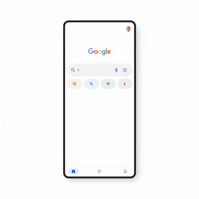 A GIF highlighting Google's 'Shop created images' section.