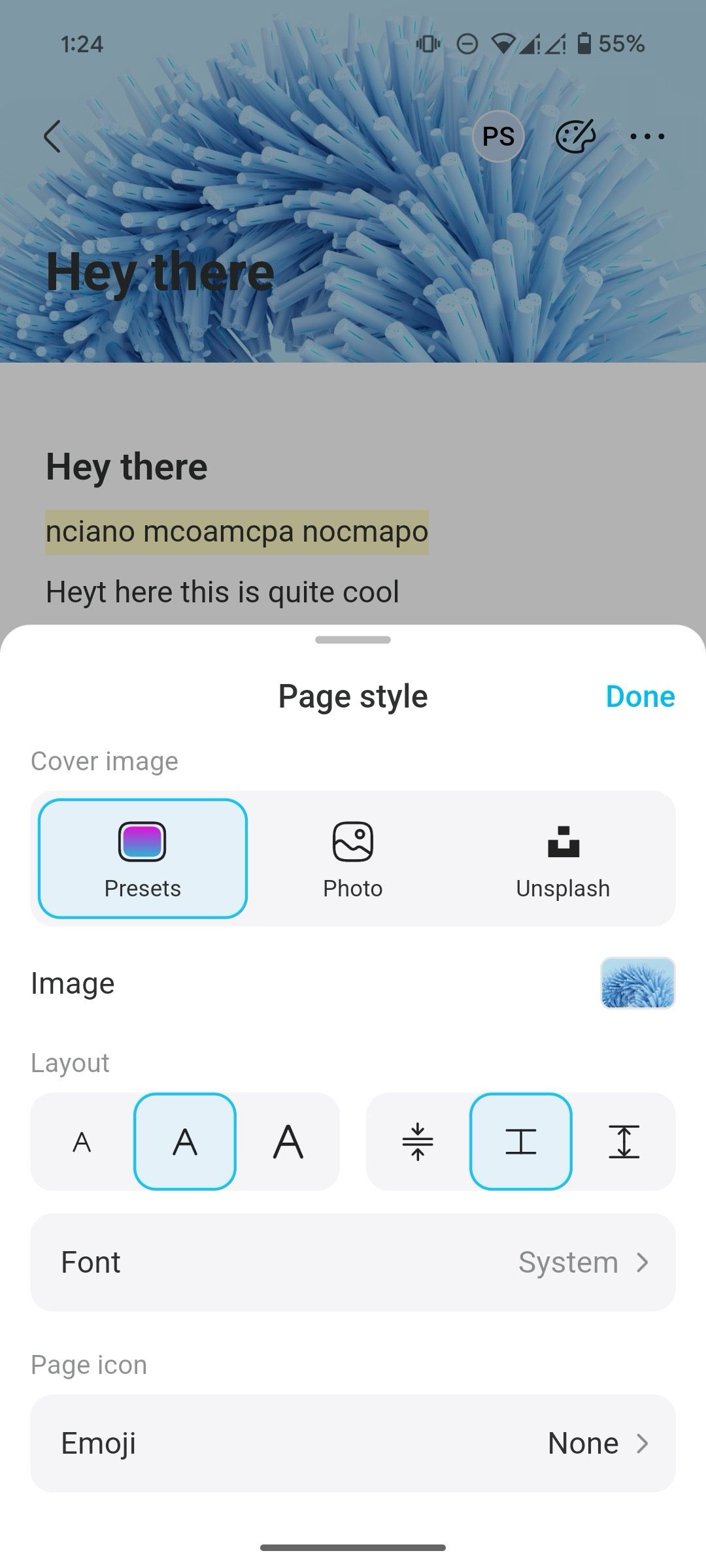 Check page style in AppFlowy