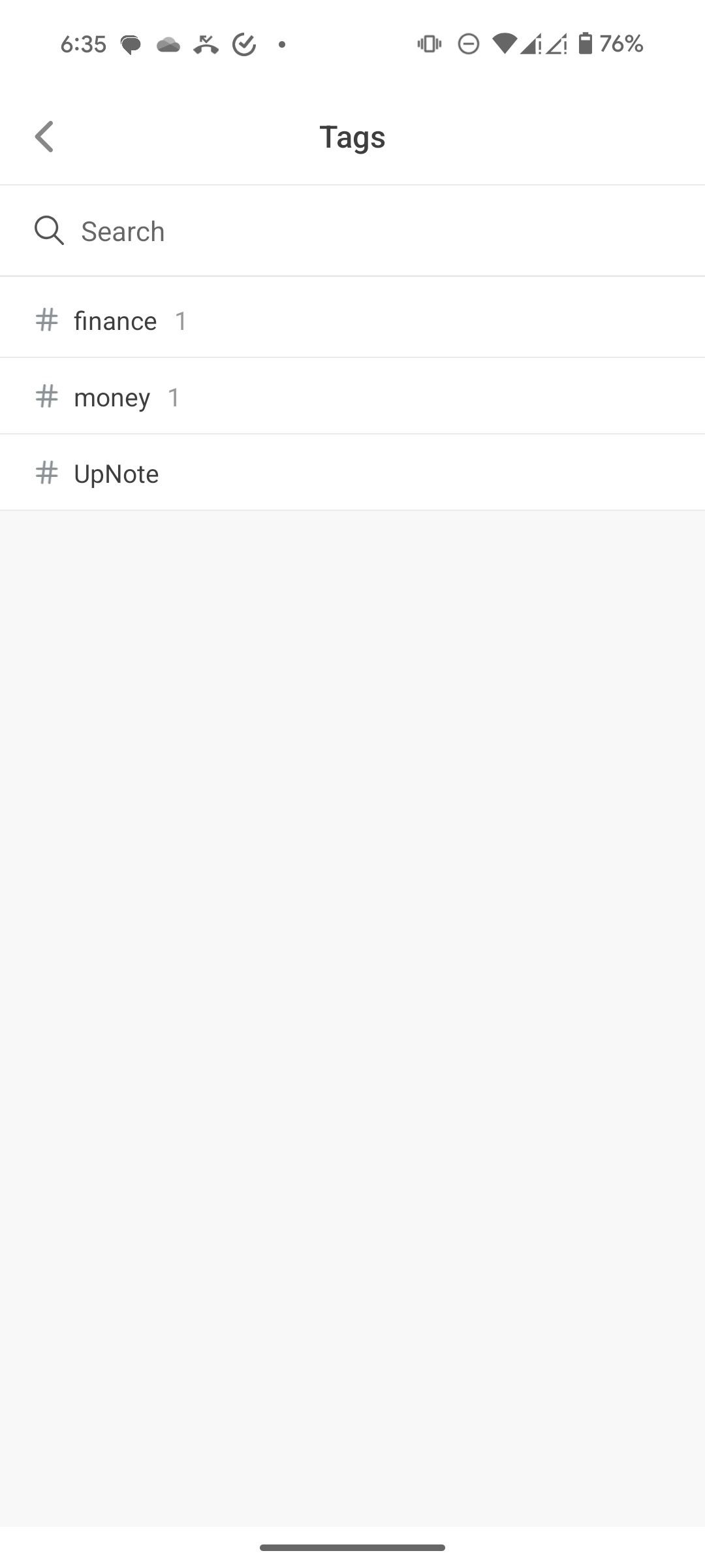 Tags organization in UpNote