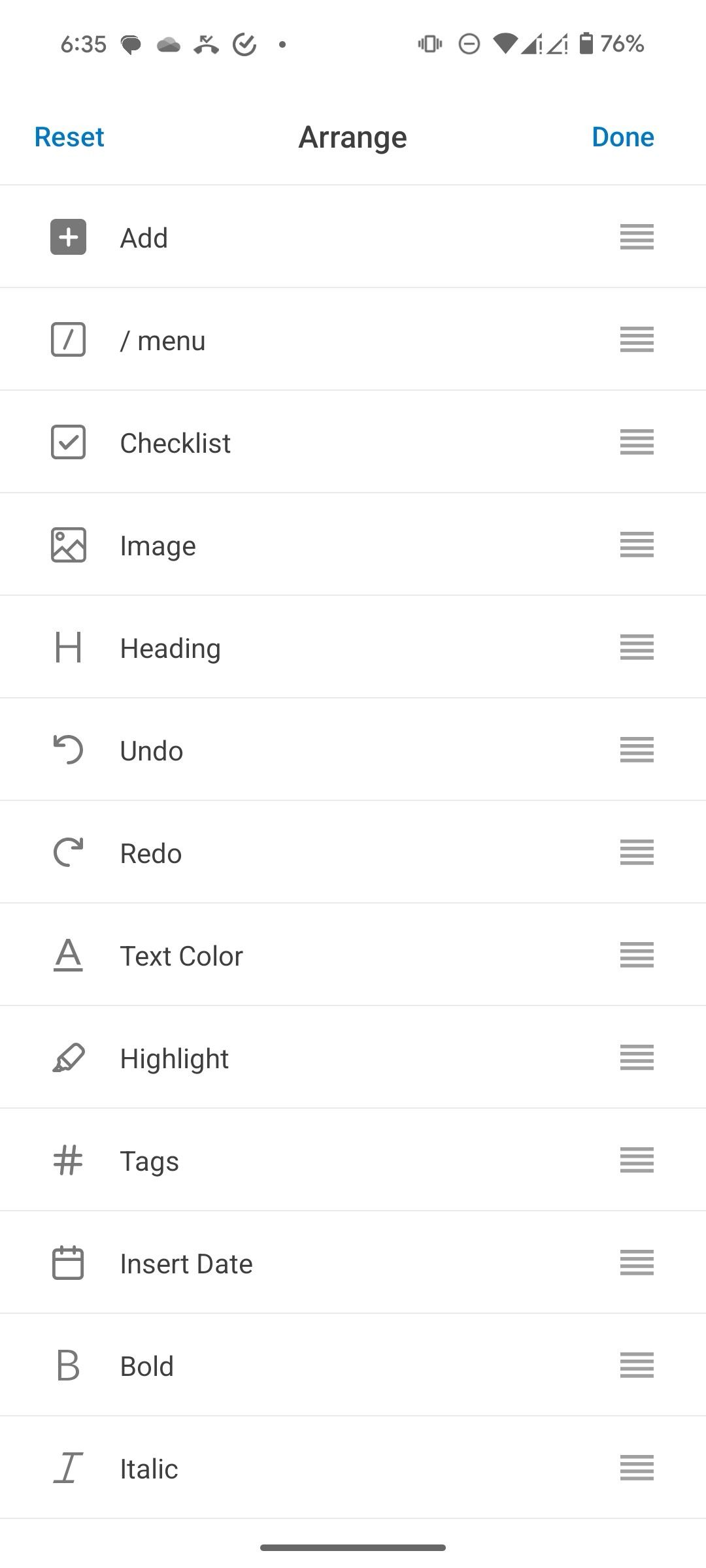 Tweak formatting in UpNote