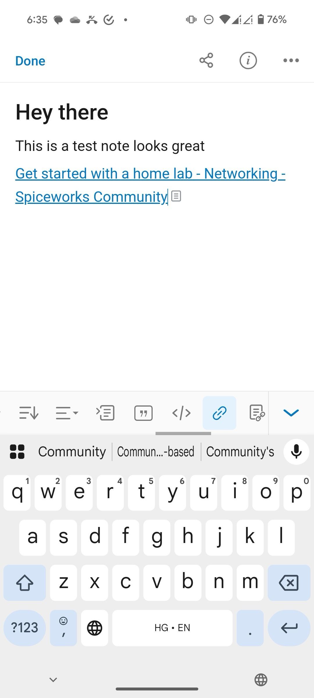 Notes linked in UpNote for Android