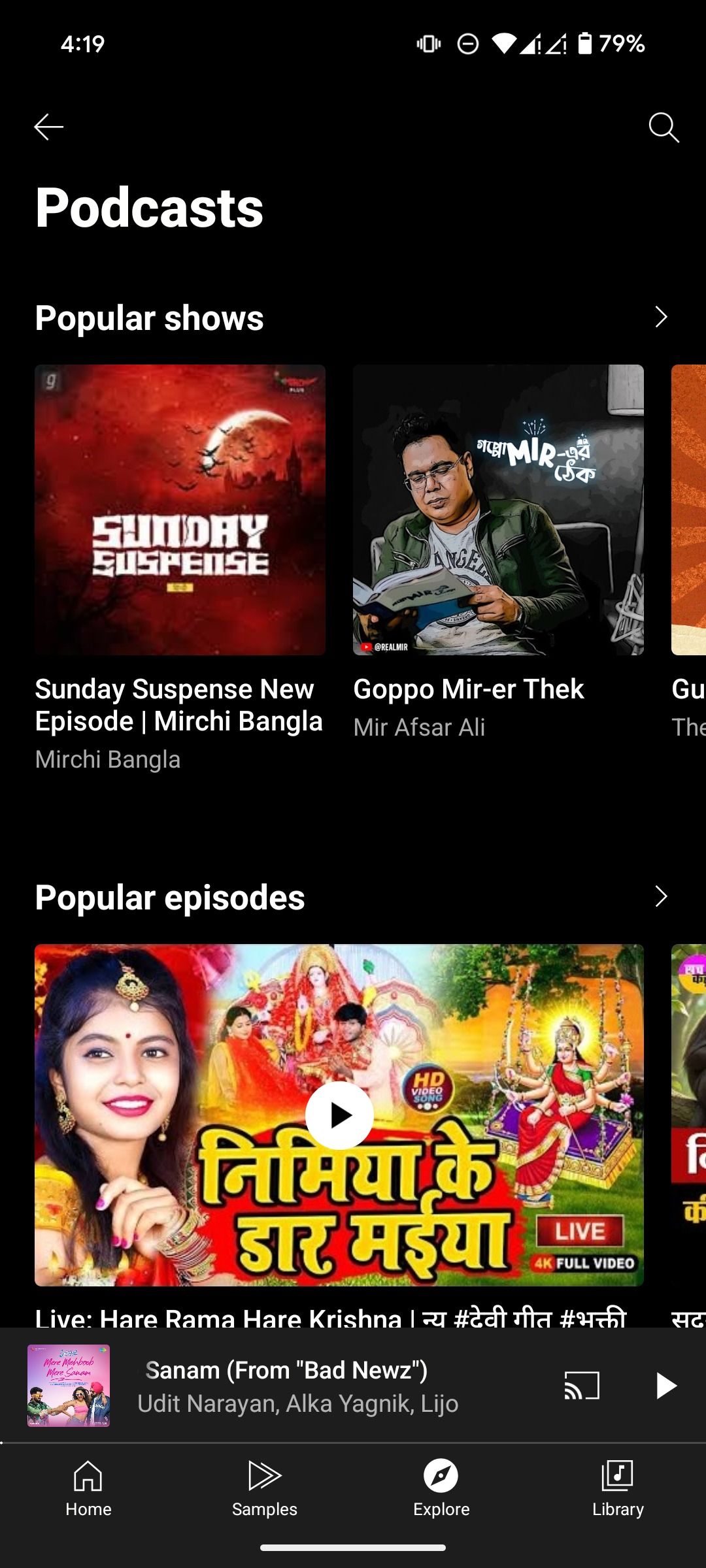 Podcasts in YouTube Music