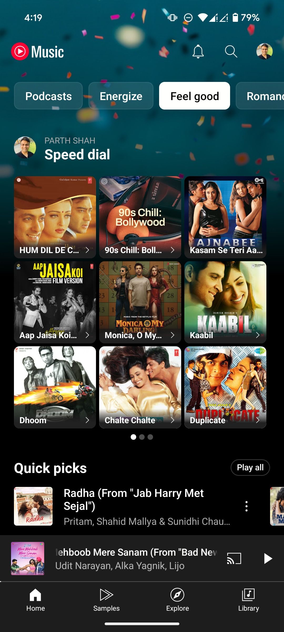 Filters on YouTube Music