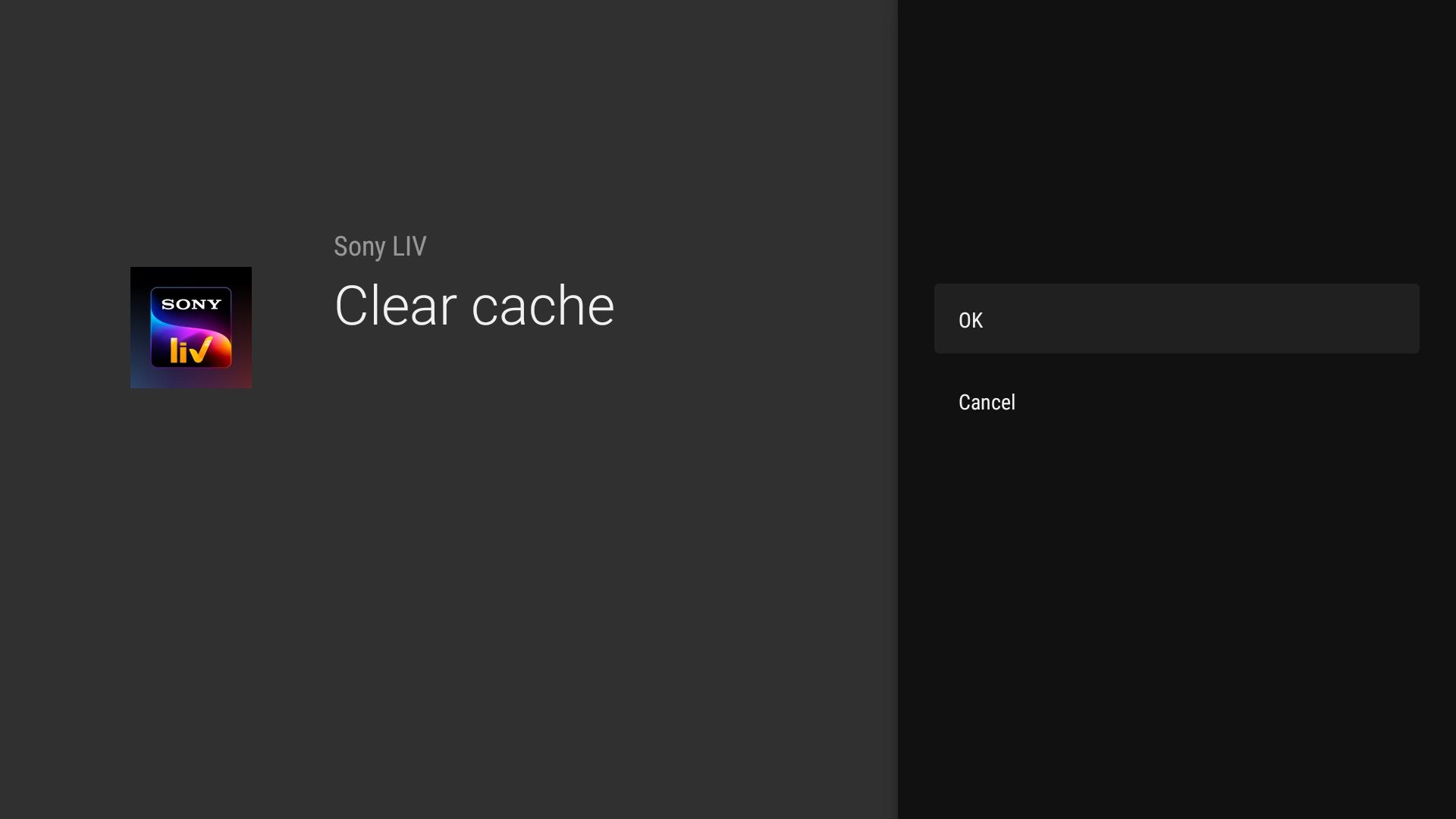 Clear cache option on Android TV