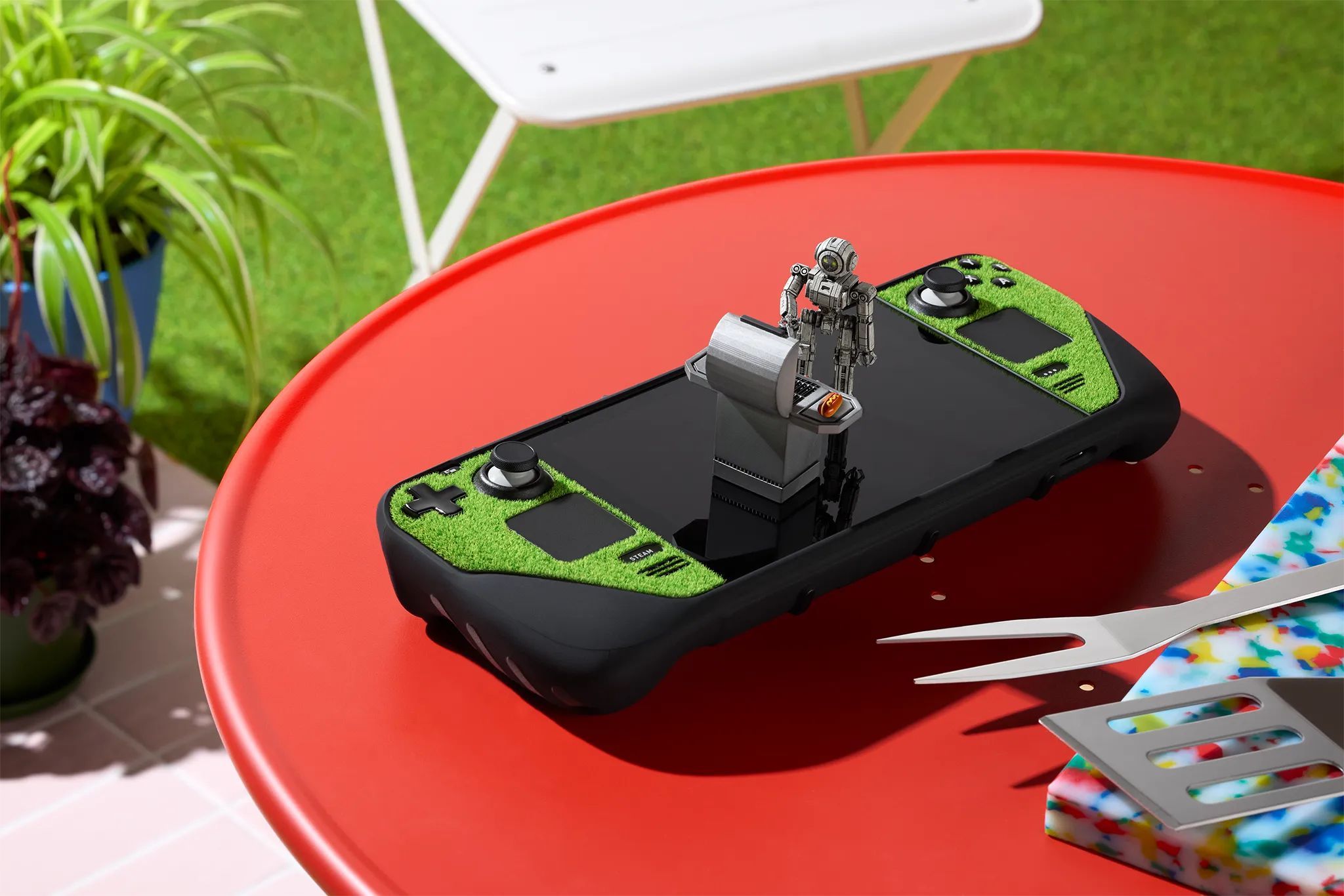 An image of Dbrand's new Touch Grass skin and grip line.