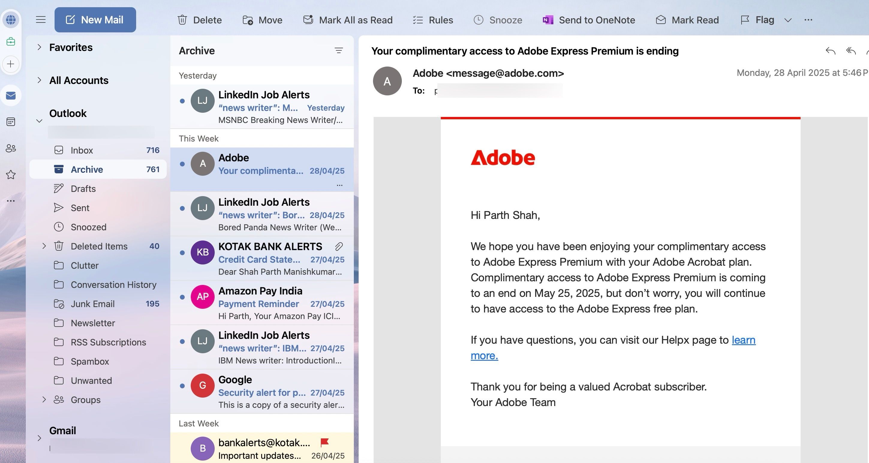 Use Outlook on Mac