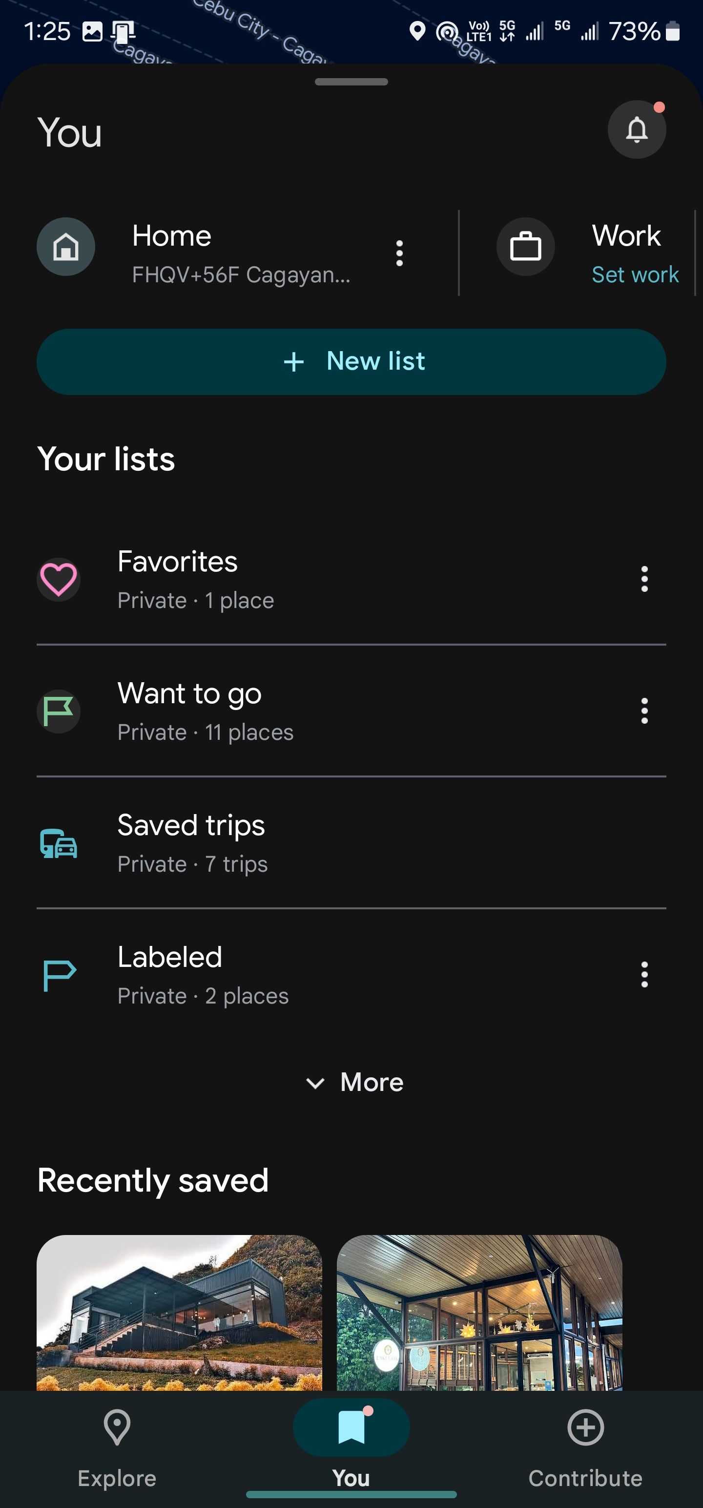 Google Maps' you tab with a drawer-based redesign