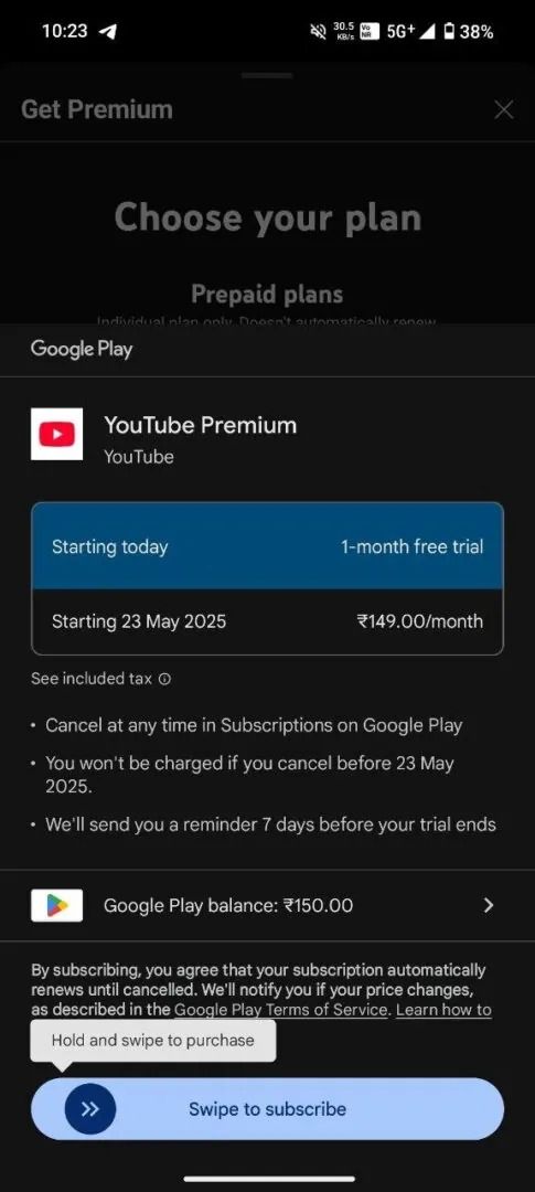 Google Play's new swipe-to-confirm gesture for making purchases