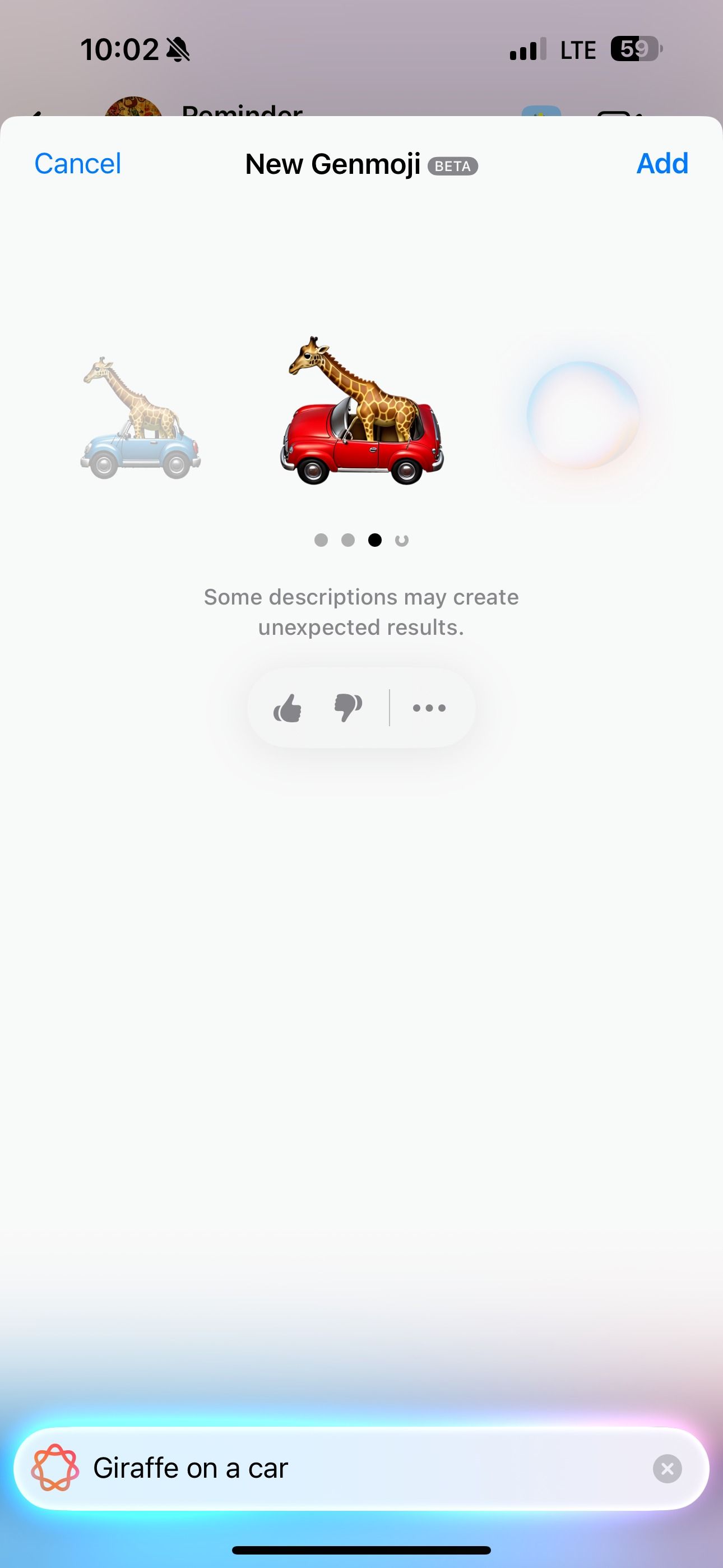 Genmoji in iOS keyboard