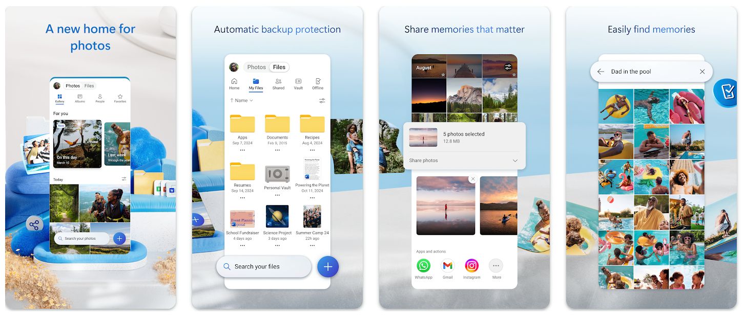 The Microsoft One Drive app and a few screenshots