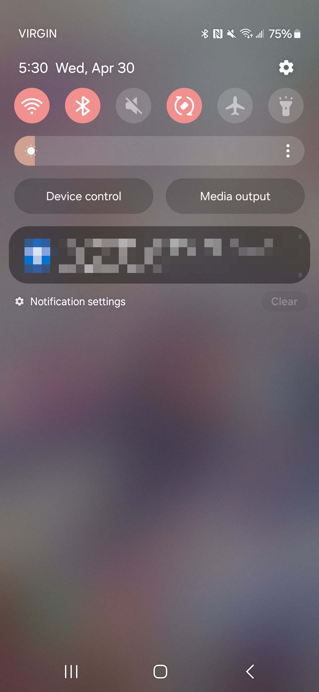 Cleared notifications shown in the notifications panel on One UI 6.1