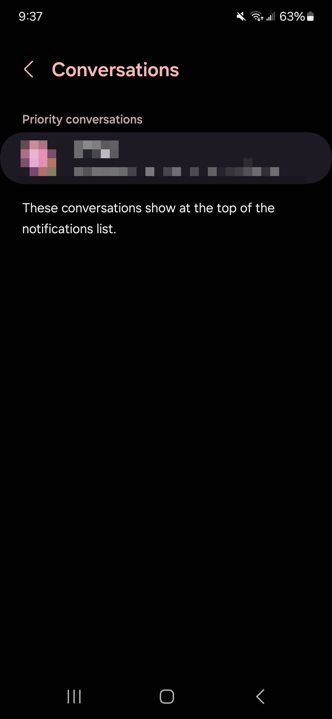 Added contact for priority conservations in advanced notification settings