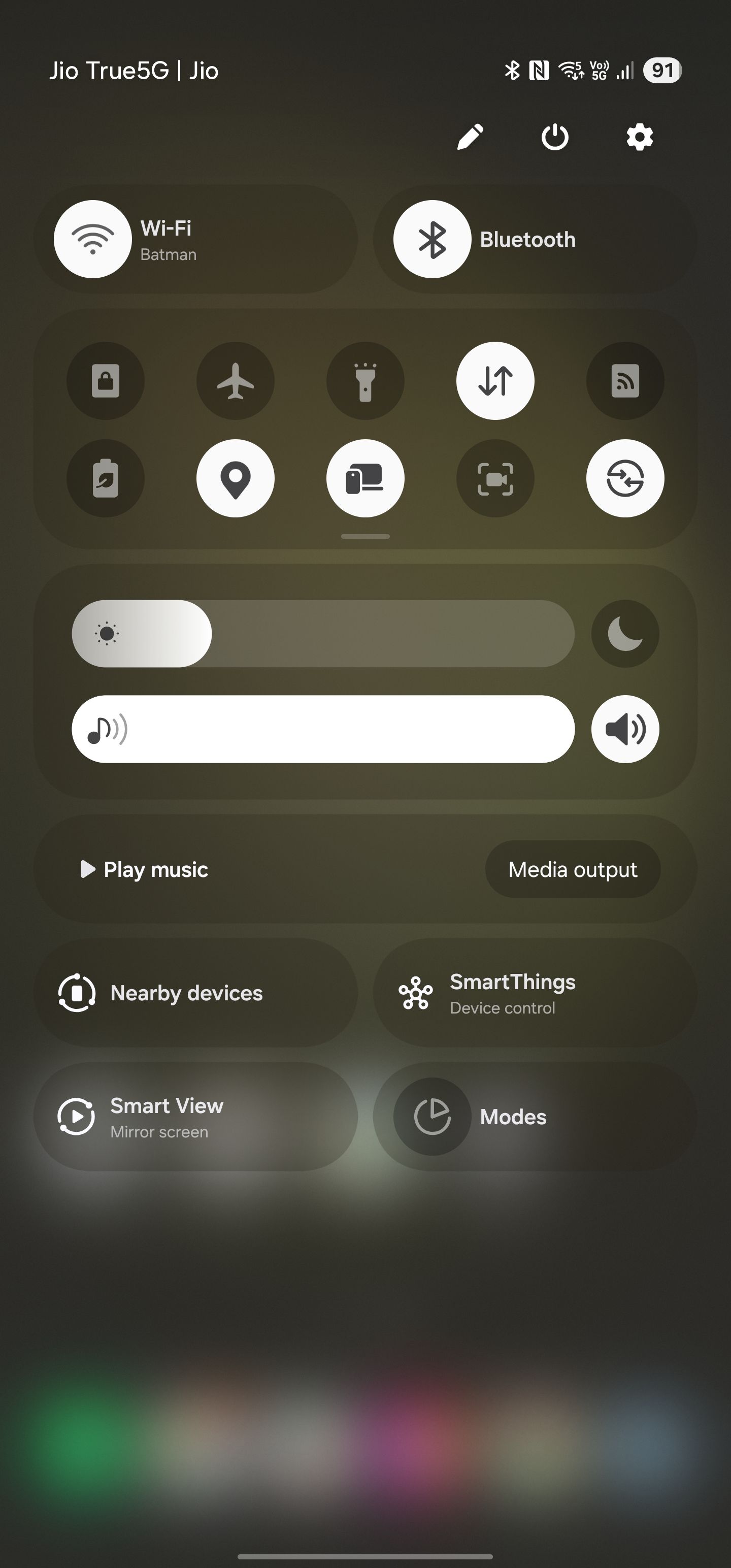 One UI 7 unified Quick Settings panel