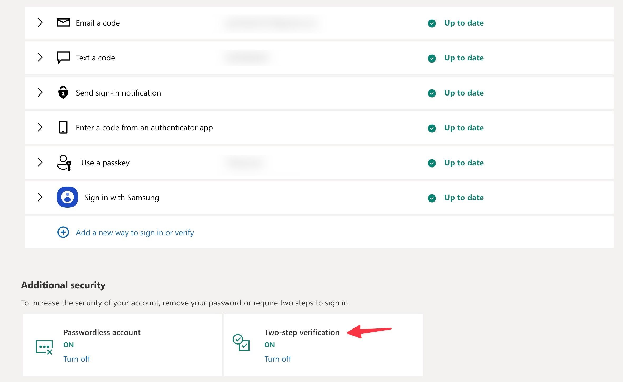 Enable 2FA for Microsoft account