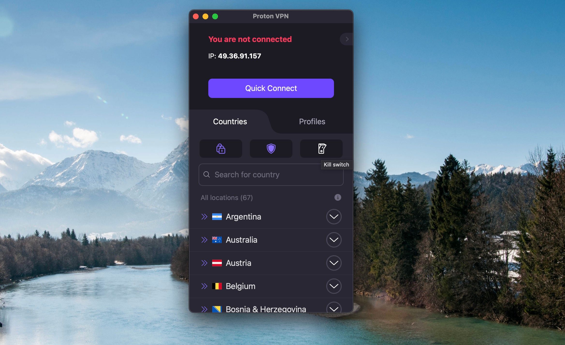 Proton VPN for Mac