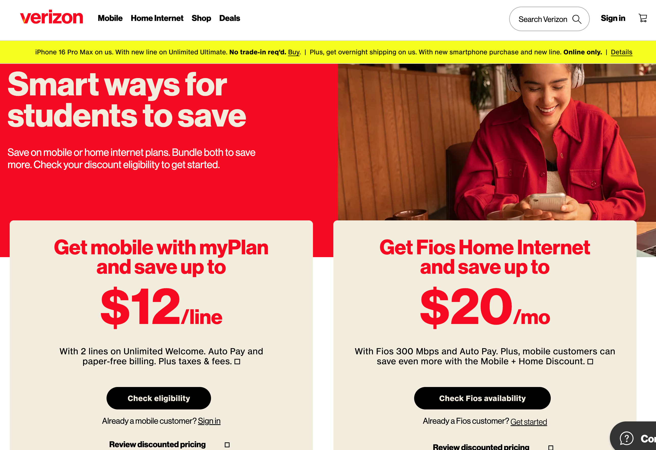 verizon students