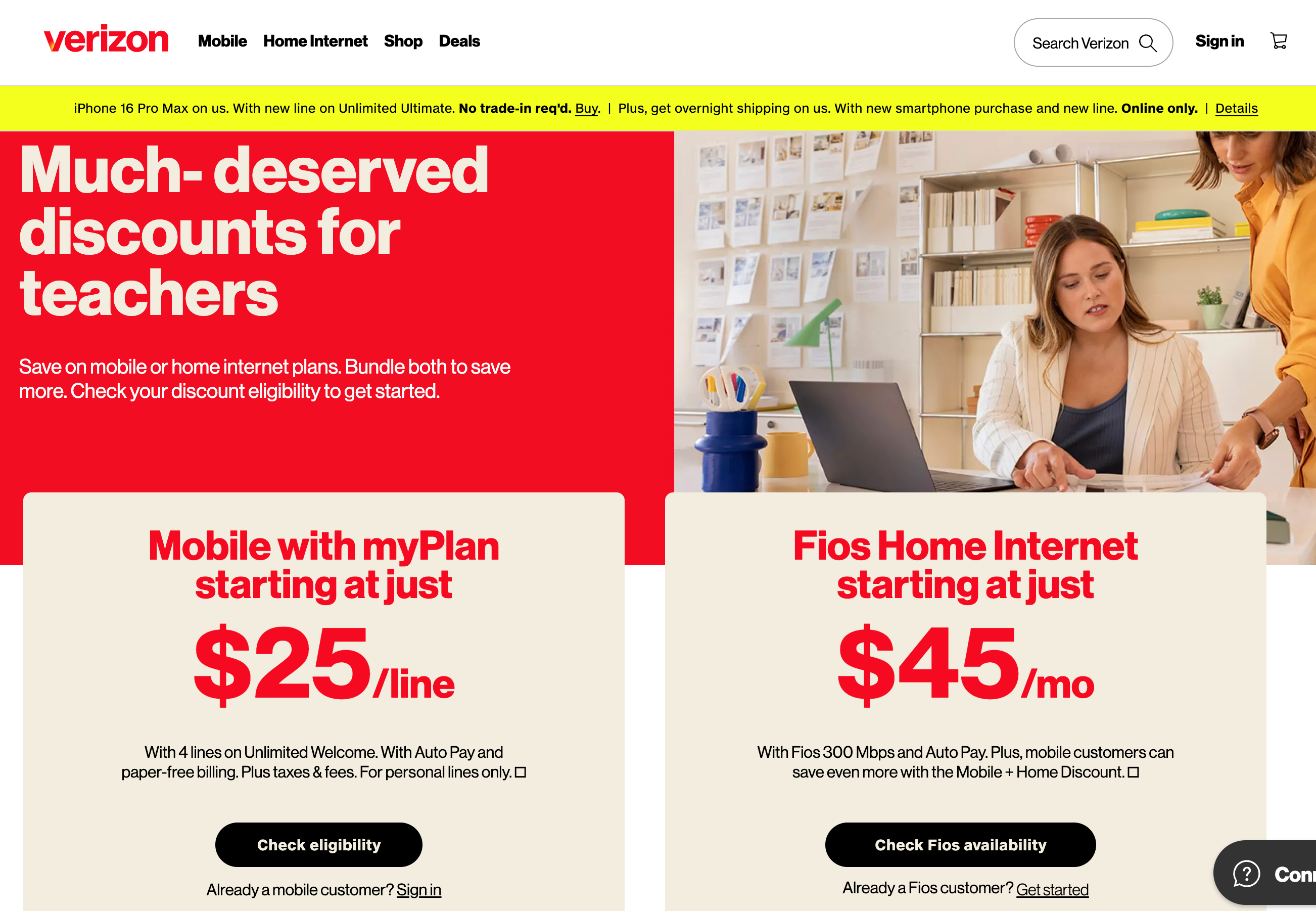 verizon teacher discount