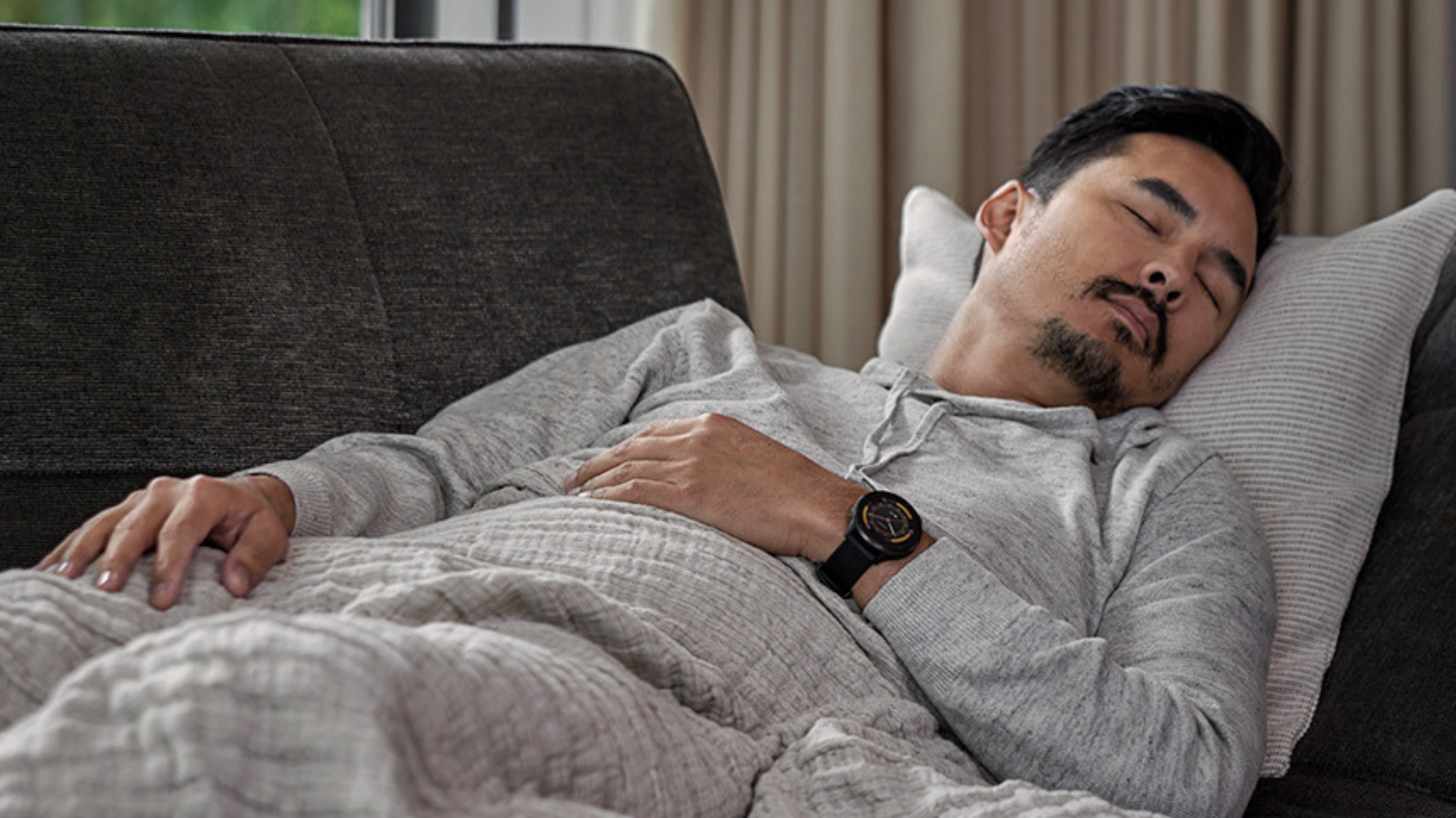 Person wearing Garmin Venu 3s while sleeping 