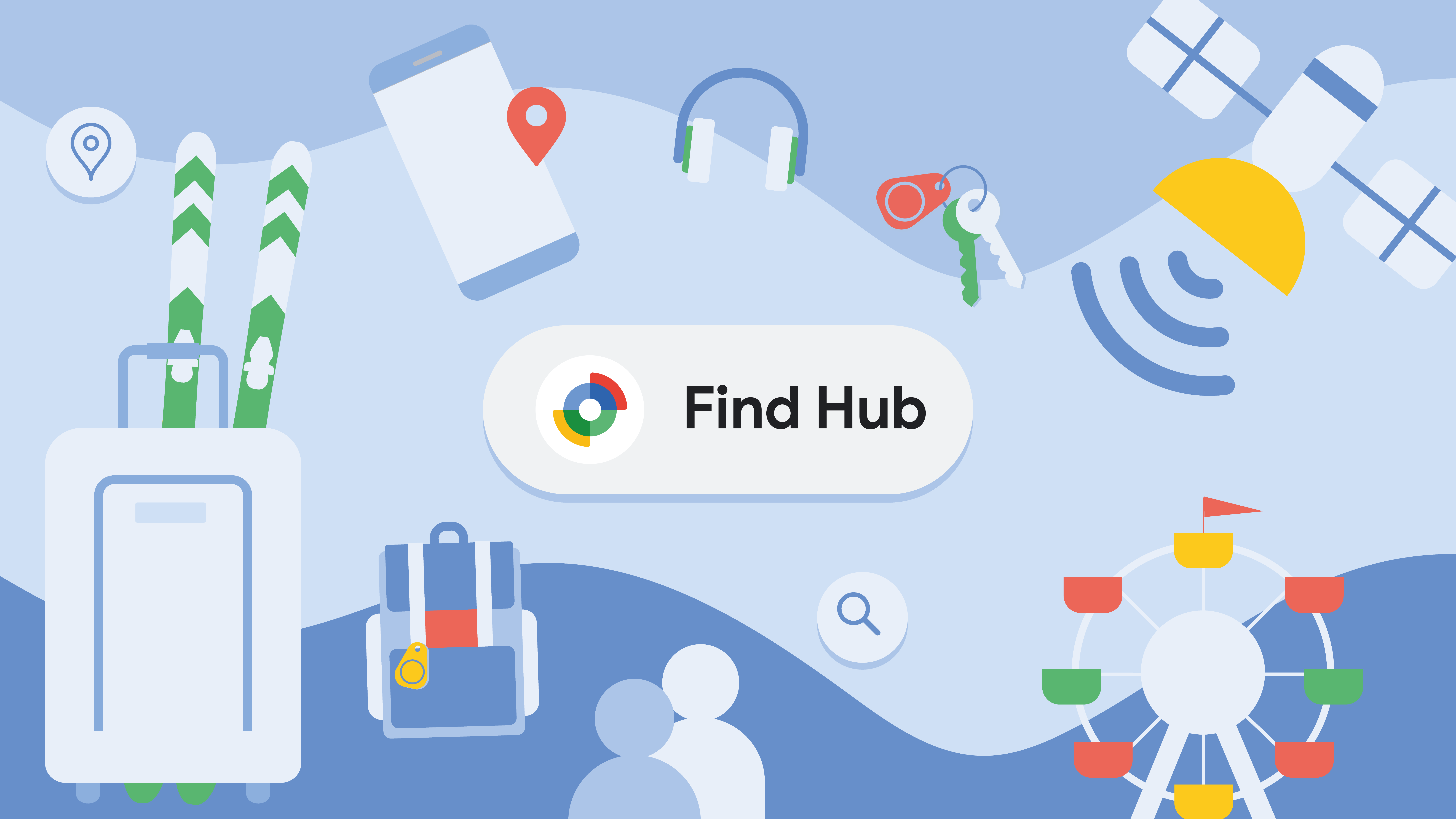 A generic banner image for Google Find My Device now rebranded as Find Hub