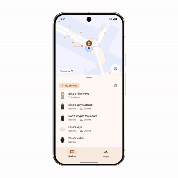 The new device finding UI in Find Hub