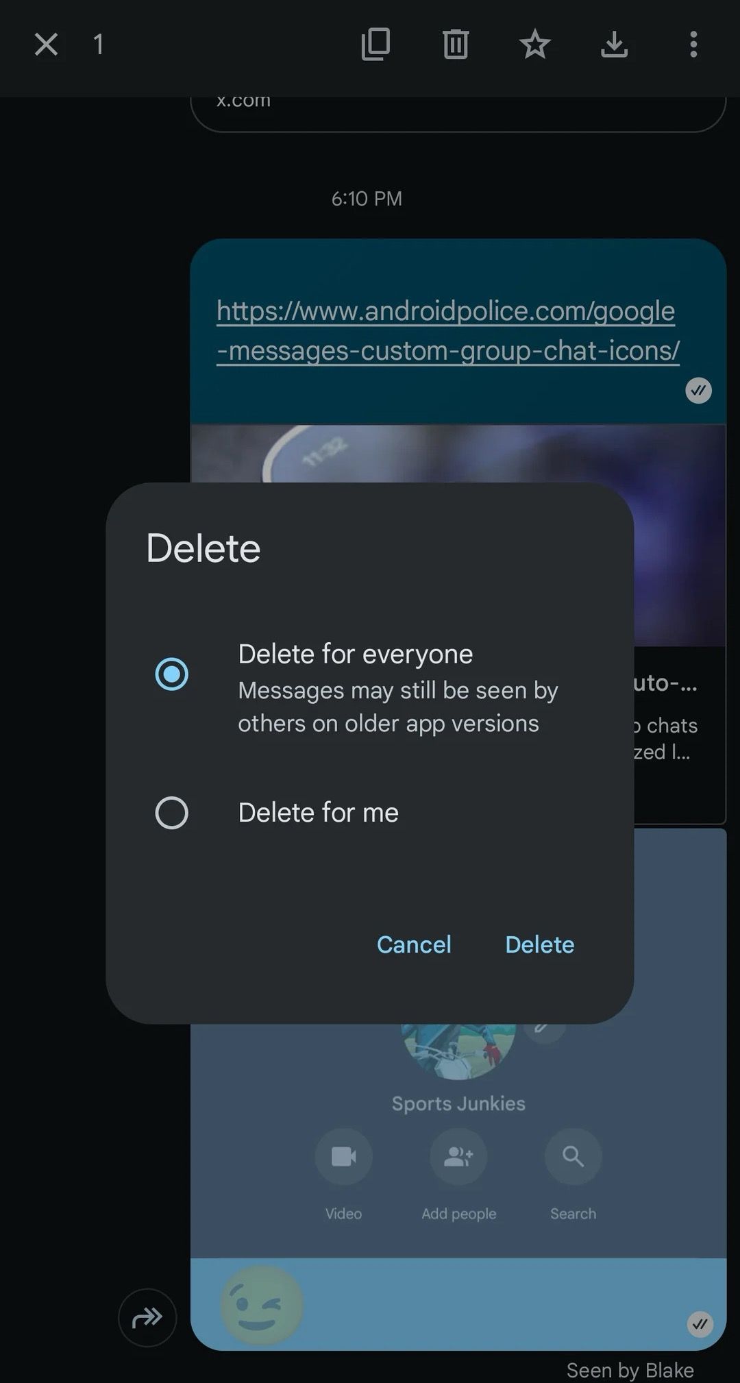 Google Messages Delete for Everyone