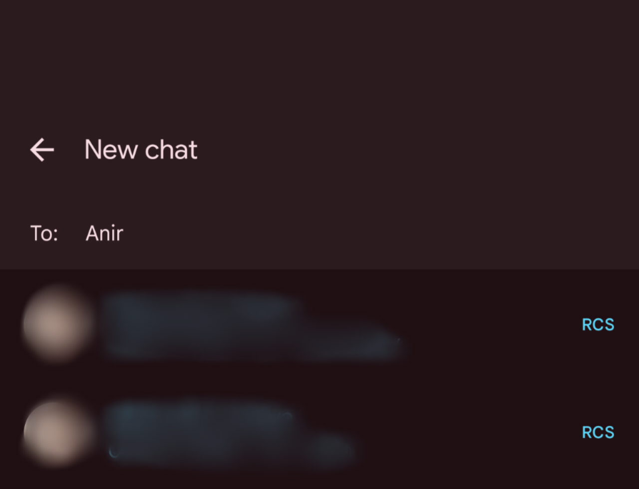 RCS label in Google Messages