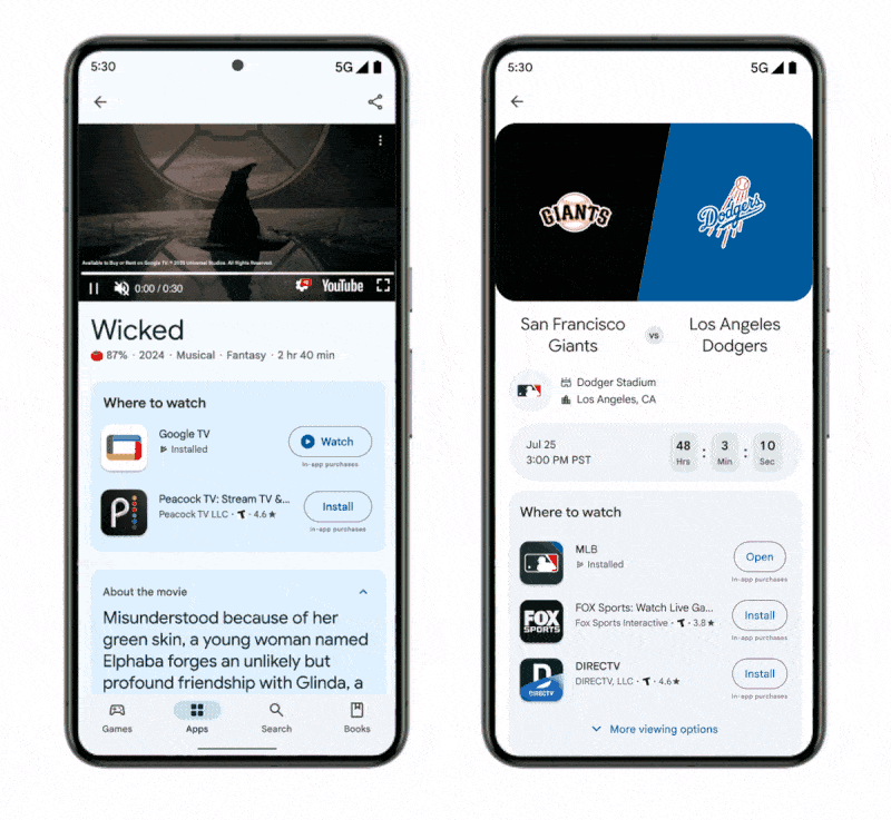 image showing google play trailers sports anim