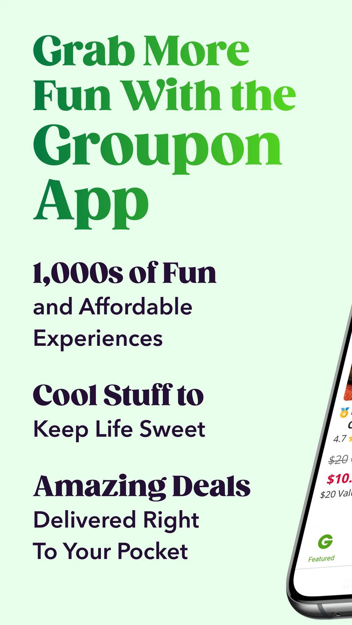 a list of the benefits of the groupon app 