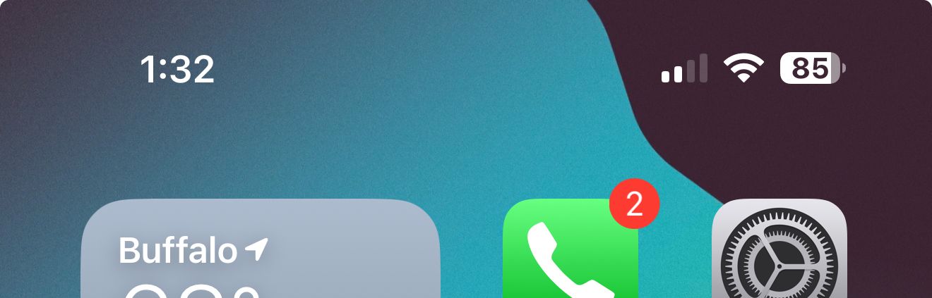 the battery icon on iOS 18