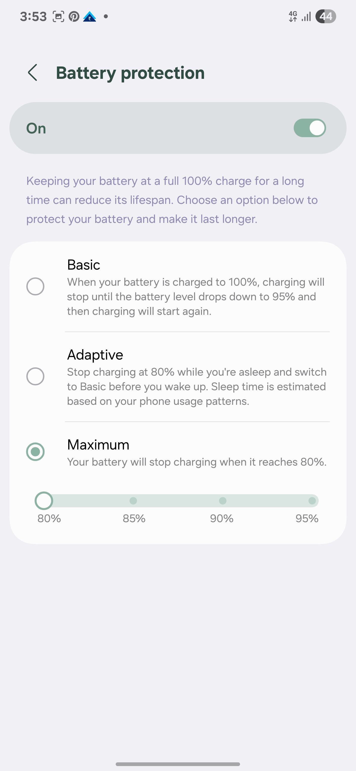 Maximum protection in Samsung phone with a charge slider