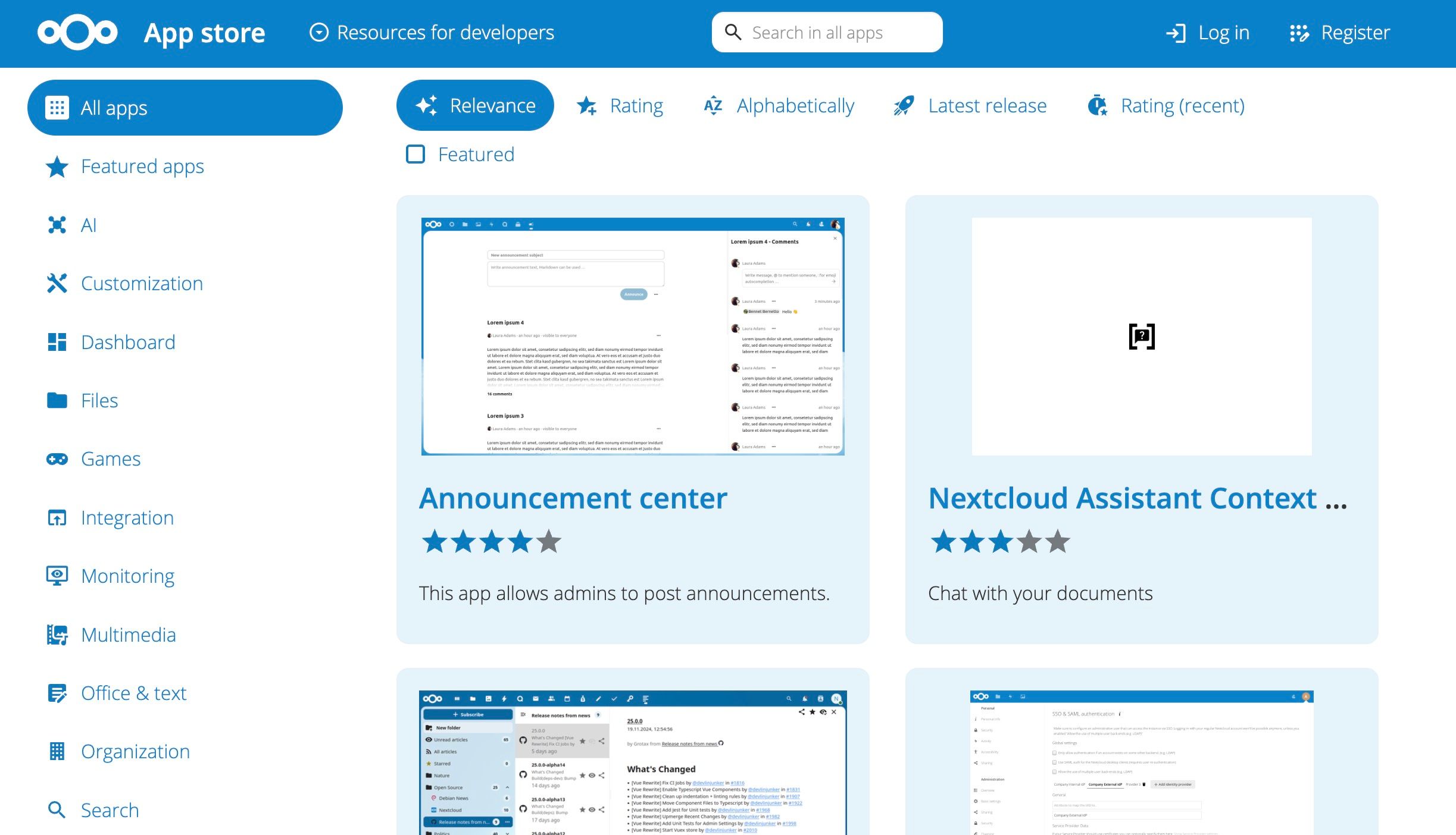 App store for Nextcloud