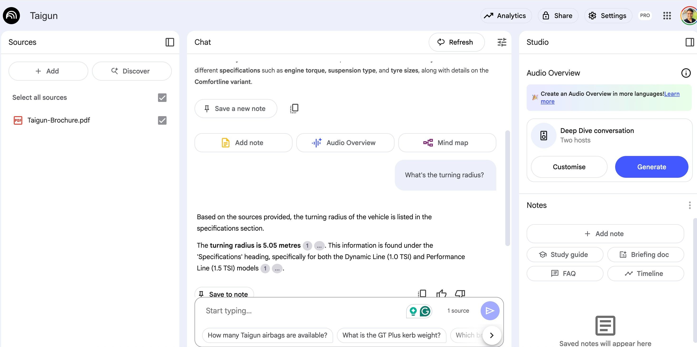 Chat with AI in NotebookLM