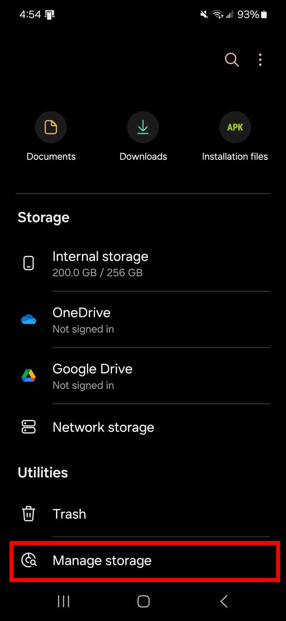 My Files homepage